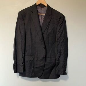 Ralph Lauren 100% Wool Blue Subtle Window Panel Side Slits Grey Blazer 42R